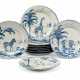 TEN ISIS BLUE AND WHITE DELFT-STYLE `EXOTIC ANIMAL` PLATES FOR COLEFAX AND FOWLER - photo 1