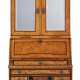 A WILLIAM AND MARY PEWTER-MOUNTED STAINED FIELD MAPLE, YEWWOOD AND OAK BUREAU CABINET - фото 1