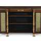 A REGENCY ORMOLU-MOUNTED INDIAN ROSEWOOD AND PARCEL-GILT BREAKFRONT SIDE CABINET - фото 1