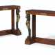 A PAIR OF REGENCY ORMOLU-MOUNTED INDIAN ROSEWOOD, BRONZED AND PARCEL-GILT CONSOLE TABLES - Foto 1