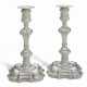 White, John. A PAIR OF TWO GEORGE II SILVER CANDLESTICKS - фото 1