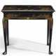 AN ENGLISH BLACK, GILT AND POLYCHROME JAPANNED CENTER TABLE - фото 1