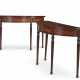 A PAIR OF LATE GEORGE III MAHOGANY DEMILUNE SIDE TABLES - фото 1