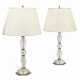A PAIR OF GILT-METAL AND ETCHED GLASS TABLE LAMPS - photo 1