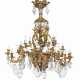 A LARGE FRENCH ORMOLU, CUT AND MOLDED GLASS THIRTY-LIGHT CHANDELIER - photo 1