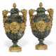 A PAIR OF FRENCH ORMOLU-MOUNTED VERT DE MER VASES AND COVERS - фото 1