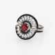 Dreiteiliger Ring mit Diamanten und rotem Spinell - Foto 1