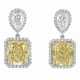 COLORED DIAMOND AND DIAMOND EARRINGS - Foto 1