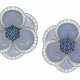 VAN CLEEF & ARPELS PAIR OF CHALCEDONY, SAPPHIRE AND DIAMOND `BLUE GARDENIA` CLIP-BROOCHES - фото 1