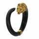 VAN CLEEF & ARPELS GOLD, EMERALD AND HORN LION BANGLE BRACELET - photo 1