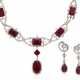 TOURMALINE AND DIAMOND NECKLACE AND EARRINGS - photo 1