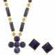 ILIAS LALAOUNIS SET OF SODALITE AND GOLD JEWELRY - photo 1