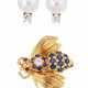 Tiffany & Co.. TIFFANY & CO. CULTURED PEARL AND DIAMOND EARRINGS AND BEE BROOCH - фото 1