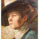 IMPRESSIONISTISCHER MALER (19./20. Jahrhundert), "Portrait einer mondänen Dame mit Hut", - photo 1