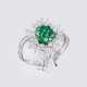 Juwelier Wilm. Vintage Smaragd-Diamant-Brosche 'Blüte' - photo 1