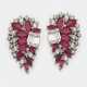 Paar Rubinohrringe im glamourösen Stil der 40er Jahre - photo 1