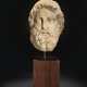 A GREEK MARBLE MALE HEAD - photo 1