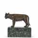A BRONZE MODEL OF A WOLF - photo 1