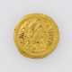 Völkerwanderungszeit Langobarden / Gold - Gold-Tremissis, Pseudo-Imperial im Namen des Justinus II. 565-578 n.Chr., - фото 1