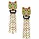 Cartier. DIAMOND, ONYX AND EMERALD `PANTH&#200;RE` EARRINGS, CARTIER - Foto 1