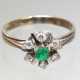 Smaragd Brillant Ring - Weissgold 585 - Foto 1
