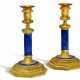 A PAIR OF FRENCH ORMOLU-MOUNTED AND LAPIS LAZULI CANDLESTICKS - photo 1