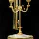 A CHARLES X ORMOLU, ENGRAVED MOTHER-OF-PEARL AND TURQUOISE TWO-LIGHT CANDELABRUM - photo 1