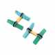 Cartier. CARTIER TURQUOISE, CHRYSOPRASE, GOLD AND ENAMEL CUFFLINKS - фото 1