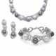 Adler. ADLER COLOURED CULTURED PEARL, CULTURED PEARL AND DIAMOND NECKLACE, BRACELET AND EARRING SUITE - фото 1