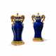 A PAIR OF MONUMENTAL LOUIS XVI ORMOLU-MOUNTED CHINESE BLUE PORCELAIN TWIN-HANDLED VASES - photo 1