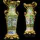 A PAIR OF NAPOLEON III ORMOLU-MOUNTED CHINESE FAMILLE ROSE VASES - фото 1