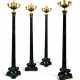 A SET OF FOUR EMPIRE ORMOLU, PATINATED-BRONZE AND BRONZED SIX-LIGHT TORCHERES - фото 1