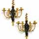 A PAIR OF LATE LOUIS XVI ORMOLU AND PATINATED-BRONZE FOUR-BRANCH WALL-LIGHTS - Foto 1