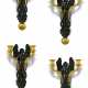 A SET OF FOUR EMPIRE ORMOLU AND PATINATED BRONZE TWO-LIGHT WALL-LIGHTS - фото 1