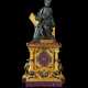 A FRENCH `GOTHIC REVIVAL` ORMOLU, PATINATED AND SILVERED-BRONZE AND PORPHYRY MANTEL CLOCK - фото 1