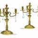 A PAIR OF FRENCH ORMOLU AND ROCK-CRYSTAL THREE-LIGHT CANDELABRA - фото 1