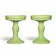 A PAIR OF LIME-GREEN ENAMELLED OFFERING TRAYS - фото 1