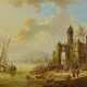 Franz Hochecker. Ideal River Landscape with People by a Harbour - photo 1