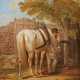 Johann Adam Klein. Stable Boy with White Horse at the Trough - фото 1
