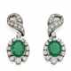 Emerald-Diamond-Ear Pendants - photo 1
