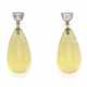 Lemon Quartz-Diamond-Ear Pendants - фото 1