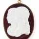 Large cameo made of layered agate in gold mounting with double portrait of Alexander and Konstantin - фото 1