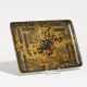 Laurent Llaurensou. Small patinated brass Art Deco tray with graphic decor - photo 1