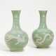 Pair of shangping vases with dragon and phoenix - фото 1