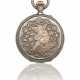 Patek Philippe. PATEK PHILIPPE, SILVER AND 14K GOLD PLATED HUNTER CASE KEYLESS CYLINDER POCKET WATCH - фото 1