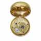 GEORGE GRAHAM, 18K GOLD OPENFACE PAIR CASED REPOUSSE WATCH WITH CYLINDER ESCAPEMENT - фото 1