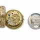 SIMON DE CHARMES, 18K GOLD OPENFACE REPOUSSE QUARTER REPEATING PAIR CASED KEYWOUND VERGE WATCH - фото 1