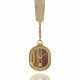 Eterna. ETERNA, 18K GOLD OPENFACE ETERNA SONIC ELECTRONIC LAPEL WATCHWITH TIGER EYE DIAL - фото 1