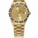 ROLEX. A VERY RARE AND ATTRACTIVE 18K GOLD, DIAMOND, RUBY, EMERALD AND SAPPHIRE-SET AUTOMATIC WRISTWATCH WITH SWEEP CENTRE SECONDS, DAY, DATE, BRACELET AND GUARANTEE - фото 1