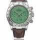 ROLEX. AN 18K WHITE GOLD AUTOMATIC CHRONOGRAPH WRISTWATCH WITH GREEN CHRYSOPRASE DIAL - photo 1